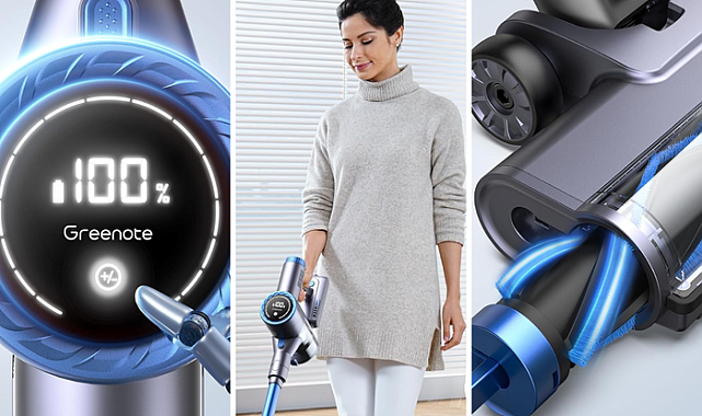 Hepa filtreli, güçlü, sessiz! Çok satan Greenote dikey süpürge indirime girdi